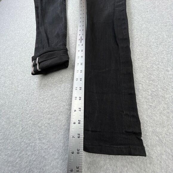 Railcar Fine Good Monrovia Jeans Womens 26 Black Selvedge Raw Denim Skinny USA - Picture 6 of 15